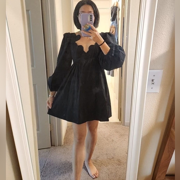 Farm Rio Heart Shaped neckline long sleeves mini dress - Picture 5 of 14